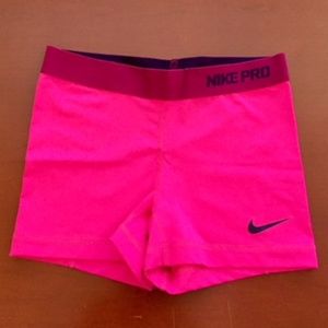 Hot Pink Nike Pro Women's 3" Training Shorts S